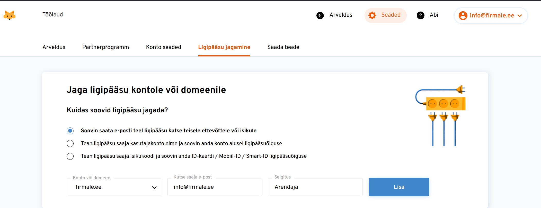 Ligipääsu andmine arendajale Veebimajutuses